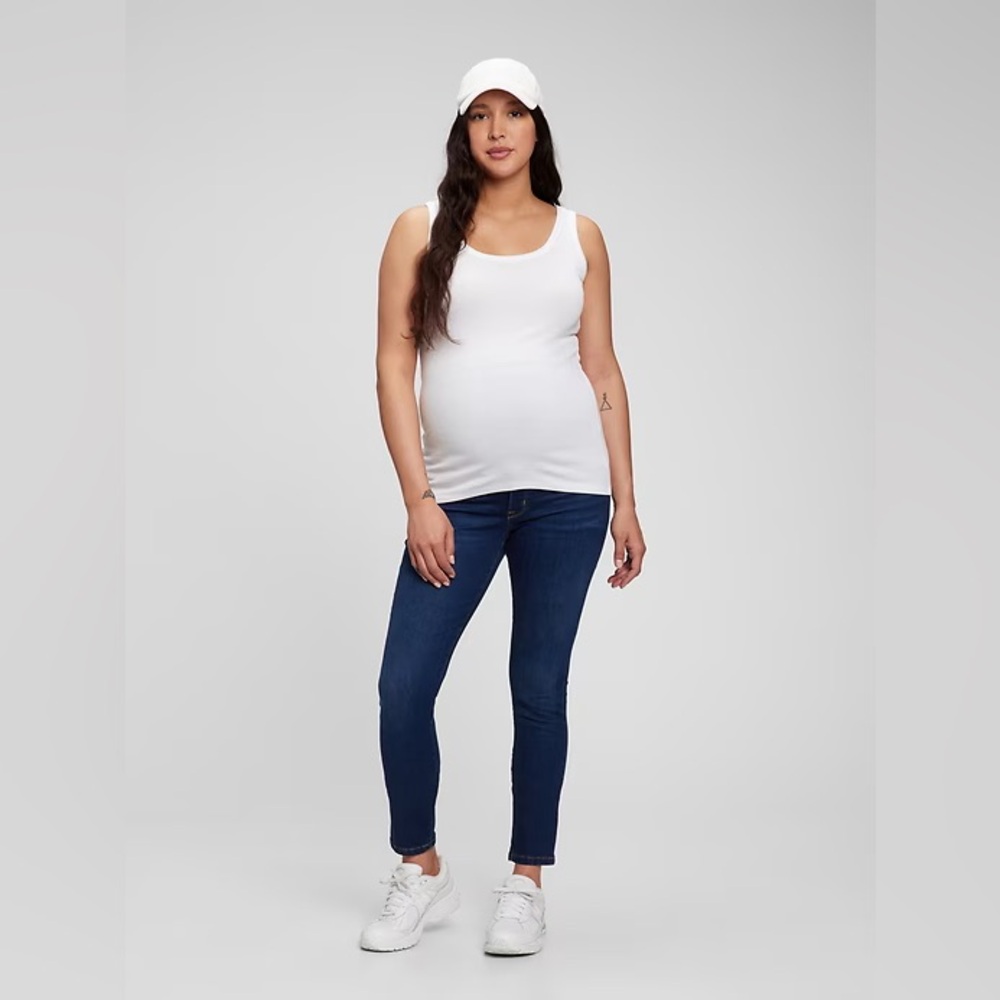 NWT $80 GAP Maternity True Waistband Full Panel True Skinny Jeans 12/31 Dark